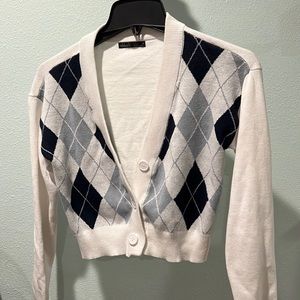 Cropped plaid sweater